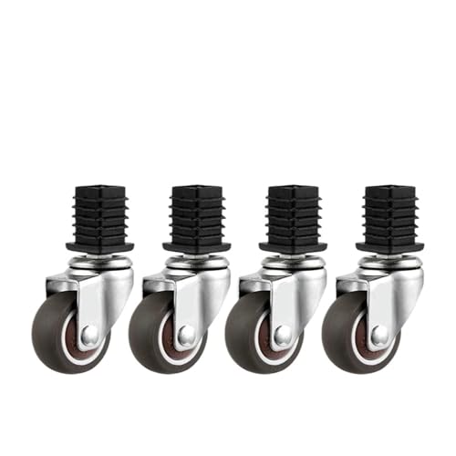 4 Stück/Los 1,5 Zoll 19/22/25 Möbel Vierkantrohr Rad Universalständer Edelstahl Silent Brake Caster(22-a) von RFXOGTYFZ