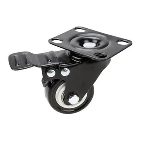 4 Stück/Los 1,5 Zoll Diamant-Lenkrad/Größe M8/M10 Schwarze Möbelrolle mit Bremse und Doppellagerhülse(Flat plate - Brakes) von RFXOGTYFZ