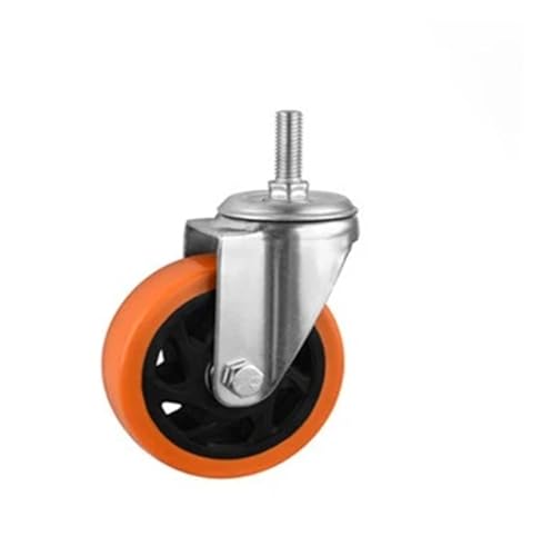 4 Stück/Los 2,5 Zoll/3 Zoll/4 Zoll/5 Zoll Medium Orange Rollen for Industriemaschinen und -ausrüstung Rotierende Rollen(M12x30 Universal,5 Inch) von RFXOGTYFZ
