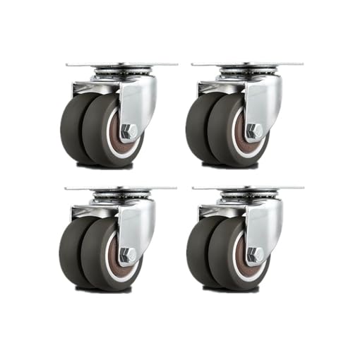 4 Teile/los 2 zoll Flache Zwei Rad Pulley hohe Lager Stille Schwenk Rad Sofa Caster Möbel Zubehör mit Bremse(Universal) von RFXOGTYFZ