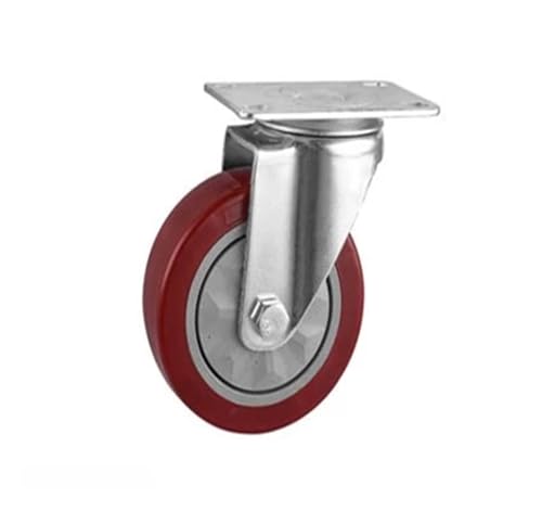 4 Teile/los 3 zoll/4 zoll/5 zoll Medium Maroon Caster Flache Bremse Universal Roller Stille Anti-Wicklung Lager PVC(Universal,5 Inch) von RFXOGTYFZ