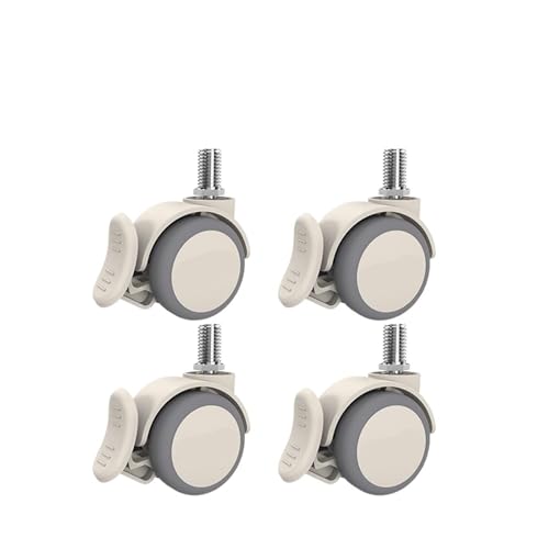 4 Teile/los Grau 2-zoll M6/M8/M10/M12 Schraube Lenkrolle mit Bremse und Weichen Gummi(M12-C) von RFXOGTYFZ