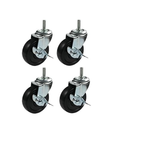 4er-Pack 3-Zoll-Gummiräder M8/M10/M12 Geräuscharme Rollen for verschleißfeste Massivmöbel(M8-15mm) von RFXOGTYFZ