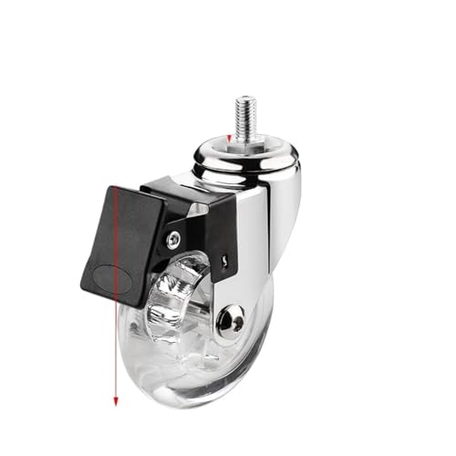 4er-Pack 3-Zoll-transparente Radmöbel-Vitrine Silent-Gummi-Universal-Riemenscheibe Lenkrolle(D) von RFXOGTYFZ