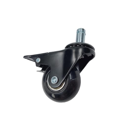 [5er-Pack] 2-Zoll-Universalräder mit Bremsen 11 mm Möbelrollen for Bürostühle PU Transparent Leise Klein von RFXOGTYFZ