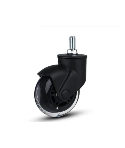 5er-Pack 3-Zoll-Drehrollen for Bürostühle in Schwarz, transparente PU-Rollen for den Heimgebrauch, Schwenkräder von RFXOGTYFZ