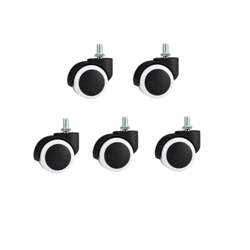 Leises Universalrad – 5 Stück/Los 10 mm/11 mm 2 Zoll Sicherungsring/Schraube Pu Bürostuhlrolle Große Größe(Screw-White-10mm) von RFXOGTYFZ