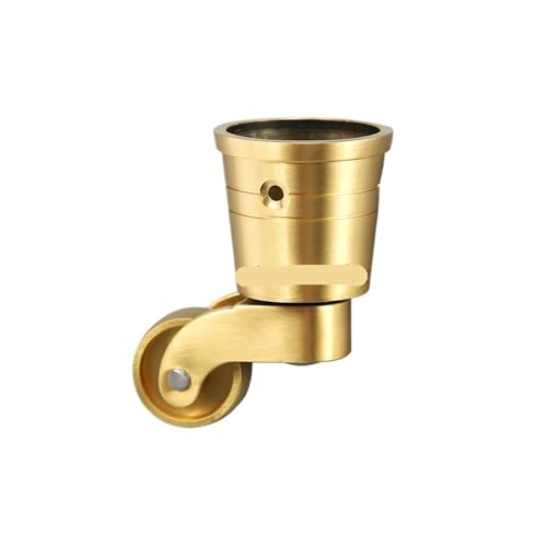 Reines Messing Schwenkrad Metall Flache Caster Heavy Duty Silent Möbel Unterstützung Bein Stuhl Bett(C) von RFXOGTYFZ