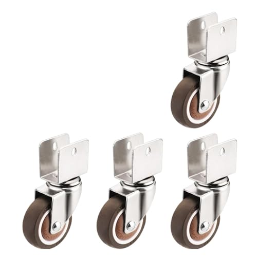 Stille 2-Zoll-U-förmige Sperrholz Weichgummi Möbel Bett Universal Caster Pulley Zubehör(20mm-A) von RFXOGTYFZ