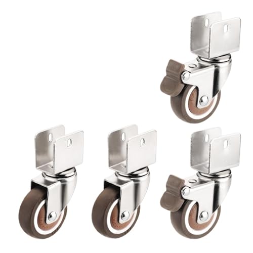 Stille 2-Zoll-U-förmige Sperrholz Weichgummi Möbel Bett Universal Caster Pulley Zubehör(20mm-b) von RFXOGTYFZ