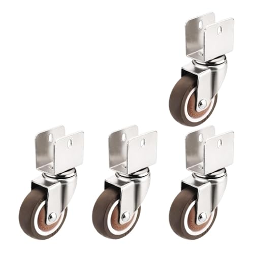 Stille 2-Zoll-U-förmige Sperrholz Weichgummi Möbel Bett Universal Caster Pulley Zubehör(22mm-A) von RFXOGTYFZ