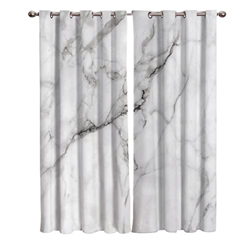 RFXSJY 3D Verdunkelungsvorhang Marmor Gedruckt Polyester Ösen Gardinen Schlafzimmer Wohnzimmer Küche Deko Vorhang 72X84Inch von RFXSJY