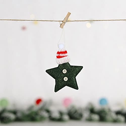 Weihnachtsschmuck Filz Stern Weihnachtsbaum Dekoration Weihnachtsschmuck für Zuhause Neujahr 2022 Weihnachtsschmuck-Grüner Stern,4 Stück von RFYNREW