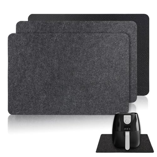 3 Stk Feuerfeste Unterlage, 44 x 30cm Hitzebeständige Feuerschutzmatte Küche Brandschutzmatte Kaffeemaschine Filz Hitzeschutzmatte für Luftfritteuse Mikrowelle von RFYTDCF
