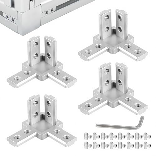 4Stk. Eckverbinder Profilverbinder 3030, Winkelverbinder 3-Wege Profilverbinder Eckwinkel mit Schrauben für Europäisch Standard 6mm T Nut Aluminium Extrusion Profil 4Stk. Eckverbinder Profilverbinder 3030, Winkelverbinder 3-Wege Profilverbinder Eckwinkel mit Schrauben für Europäisch Standard 6mm T Nut Aluminium Extrusion Profil von RFYTDCF