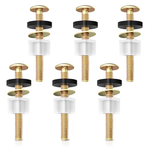 6PCS WC Sitz Befestigung, Robuste Schrauben für Toilettensitz Toilettendeckel Befestigung Universal WC Sitz Scharniere Ersatzteile mit Kunststoffmuttern und Metallscheiben von RFYTDCF