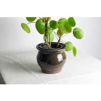 Handgefertigter Pflanztopf/Vase | Ø 13, 5 cm Aus Keramik in Braun Und Rot von RFeldmannEntwurf