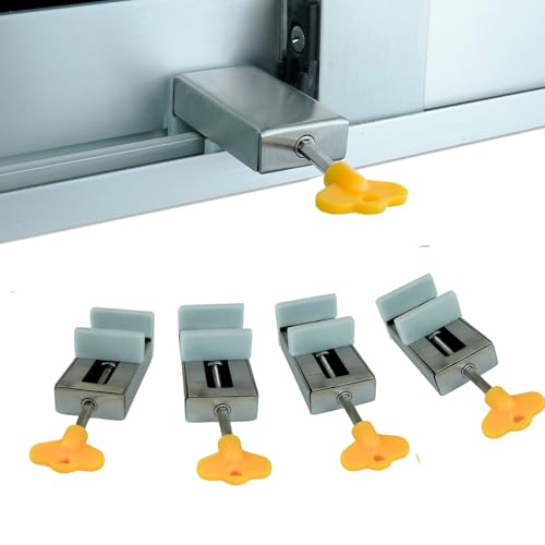 RG-M1® Packung mit 4 Schiebetüren | Kindersicherung und Verstärkung für Fenster und Schiebetüren | robustes Design und einfache Installation (4 Stück) von RG-M1