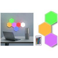 3er-Set Sechseckige Rgb-Wandleuchten Mit Mehrfarbiger Fernbedienung Teb0383 von RG
