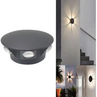 Led-Wandleuchte, 6 Cob, Runde Wandleuchte, 18 W, Kaltschwarz, 6500 K, Für Den Außenbereich, Fd-20 von RG