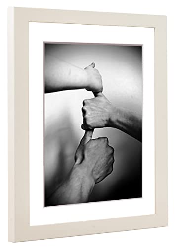 Bilderrahmen Alice mit Passepartout und Acrylglas I Farbe Weiß I Rahmen in 60x60 cm I Bildgröße 50x50 cm von RG24