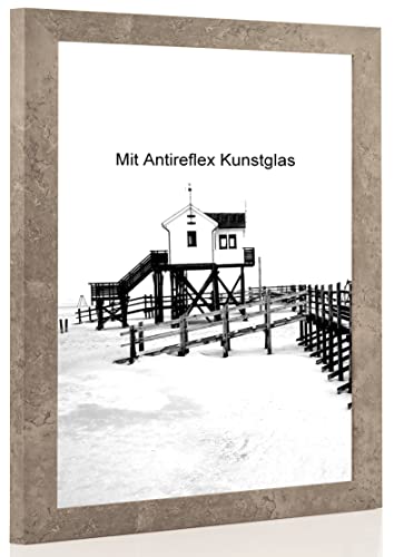 Bilderrahmen Beton mit Antireflexglas - Bildgröße 40x40 cm - Leistenbreite 30mm von RG24
