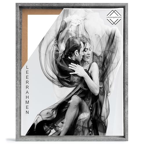 Bilderrahmen Leerrahmen für Leinwand Bilder auf Keilrahmen | Format 21x29,7 cm DIN A4 in Beton Optik von RG24