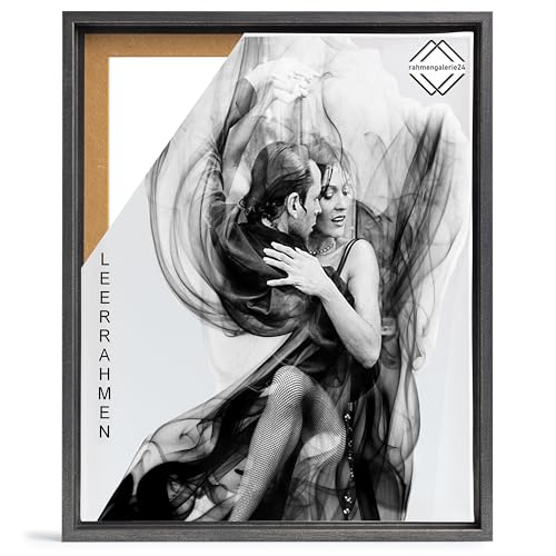 Bilderrahmen Leerrahmen für Leinwand Bilder auf Keilrahmen | Format 80x80 cm in Stahl Optik von RG24