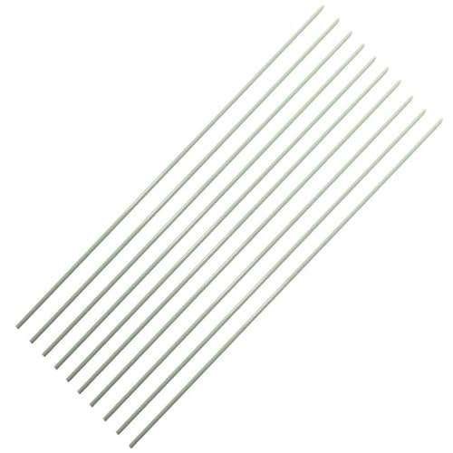 10 Stück 100 cm lange weiße Fiberglasstäbe – langlebige Glasfaserstäbe for Schuppenstützen, Durchmesser 0,8 mm bis 13 mm(1.8mmx100cm) von RGALIYAO