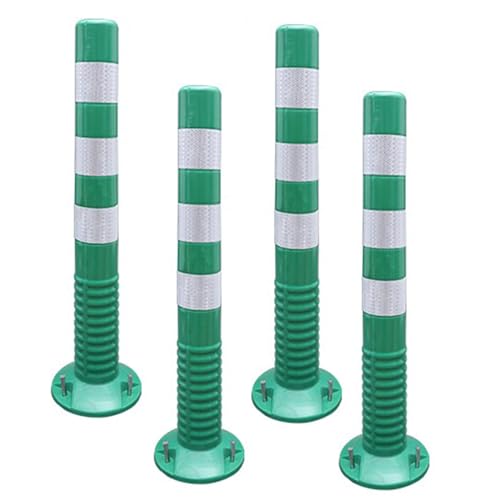 Verkehrsabsperrung for Einfahrten – 18/30 Zoll flexible PU-Kegel – Reflektierende Warnpfosten for Autobahnen/Straßen/Einfahrten/Baustellen(Green,4 Pack/30in) von RGALIYAO