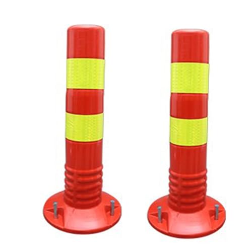 Verkehrsabsperrung for Einfahrten – 18/30 Zoll flexible PU-Kegel – Reflektierende Warnpfosten for Autobahnen/Straßen/Einfahrten/Baustellen(Red,2 Pack/17.7in) von RGALIYAO