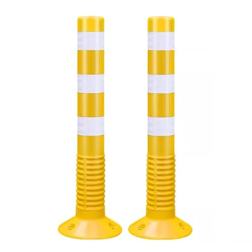 Verkehrsabsperrung for Einfahrten – 18/30 Zoll flexible PU-Kegel – Reflektierende Warnpfosten for Autobahnen/Straßen/Einfahrten/Baustellen(Yellow,2 Pack/30in) von RGALIYAO