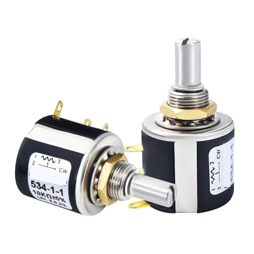 534-1-1 Mehrgang-Drahtpotentiometer 200 Ohm 500 Ohm 1K2K5K10K20K Welle 6mm(100K,534 poten.+knob) von RGBENYQZ