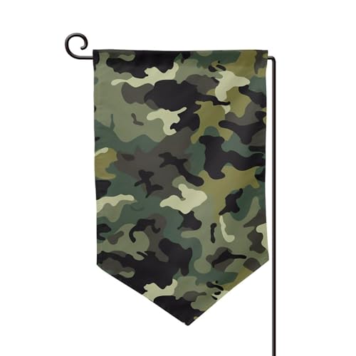 Bedruckte Gartenflagge mit Camouflage-Muster, 32,5 x 45,7 cm, doppelseitige scharfe Eck-Gartenflagge für draußen, Weihnachten, Urlaub, alle Jahreszeiten, Hofdekoration von RGETPNC