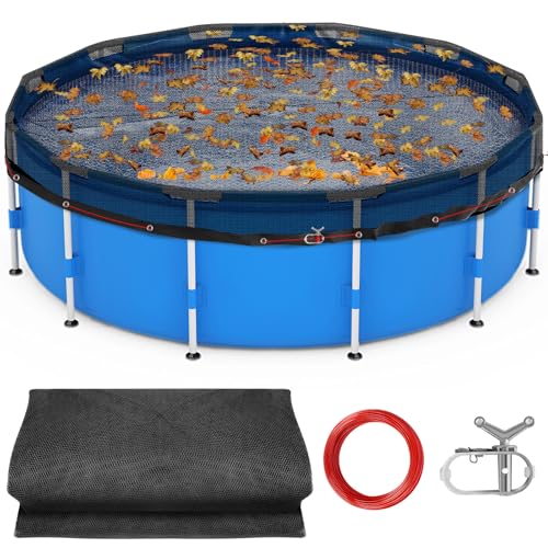 4,7 m Pool-Laubnetzabdeckung für oberirdische Pools, ultrafeine 0,4 cm Netz-Poolabdeckung mit Seilwinde und Kabel, Poolblattabdeckung verhindert, dass Blätter und Schmutz in den Pool gelangen 4,7 m Pool-Laubnetzabdeckung für oberirdische Pools, ultrafeine 0,4 cm Netz-Poolabdeckung mit Seilwinde und Kabel, Poolblattabdeckung verhindert, dass Blätter und Schmutz in den Pool gelangen von RGJ