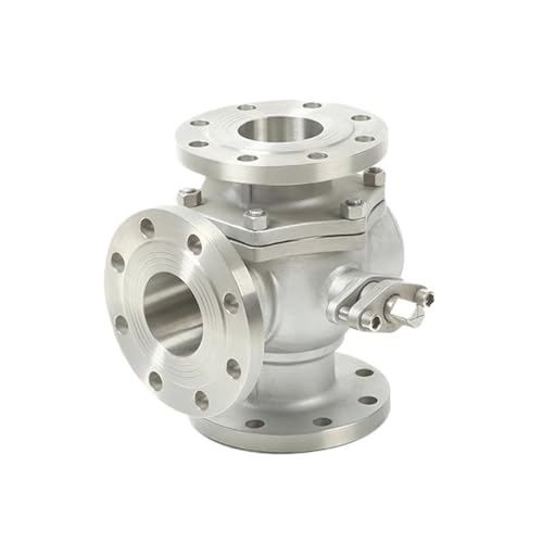 304 Edelstahl 3-Wege-Flanschkugelhahn T/L Typ Q44F/Q45F-16P Umkehr- und Schaltschaltventil (DN50, T-Typ) von RGKYFUKL