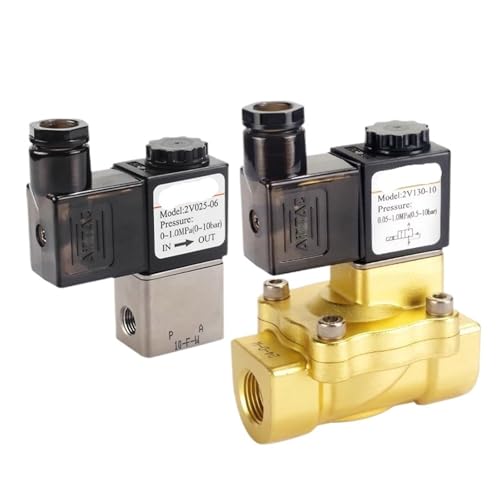 RGKYFUKL 1 stücke Flüssigkeit Controlvalve 2/2Way 2V025-06/08 2V250-20/25 2V130-10/15 AC/DC 12V 24V 110V 220V Steuert Magnetventil(2V025-08,AC 220V) von RGKYFUKL