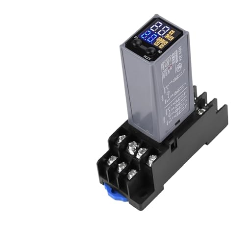 RGKYFUKL H3Y-2/4 Flüssigkristall-Zeitrelais AC 220 V DC 12 V 24 V Dualzeit mit Kleiner digitaler Basisanzeige Zykluszeitsteuerungsverzögerung(DC 12V) von RGKYFUKL