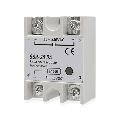 RGKYFUKL Halbleiterrelais SSR-25DA, einphasiges DC-zu-AC-25-A-Modul for die PID-Temperaturregelung(SSR-25DA) von RGKYFUKL
