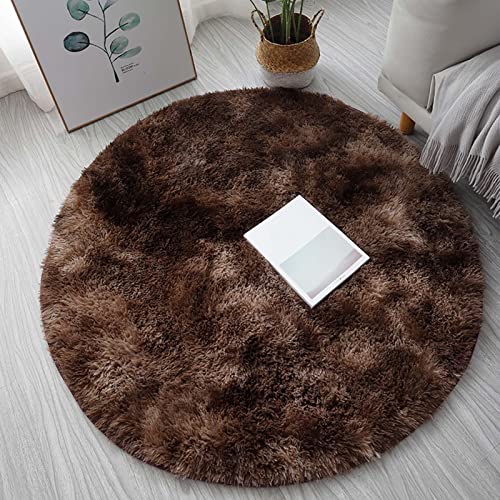 Teppiche Rund Hochflor 60cm, Weicher Und Bequemer Teppich Wohnzimmer, Shaggy Teppich Schlafzimmer, Flauschig Wohnzimmerteppich, Soft Area Rug Bodenmatte von RGRE