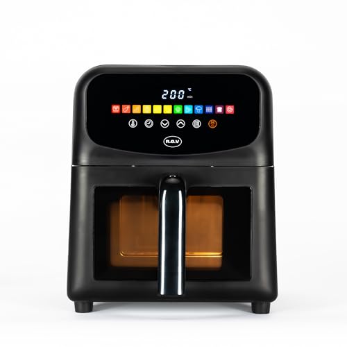 R.G.V. Luftfritteuse mit Fenster, 6 Liter, 12 Funktionen, 80% weniger Öl, 1700 W, 60-200 °C, digitales Touchscreen-Display, Korb mit Doppelglas, gesundes und schnelles Kochen, weniger Verbrauch, R.G.V. Luftfritteuse mit Fenster, 6 Liter, 12 Funktionen, 80% weniger Öl, 1700 W, 60-200 °C, digitales Touchscreen-Display, Korb mit Doppelglas, gesundes und schnelles Kochen, weniger Verbrauch, von RGV