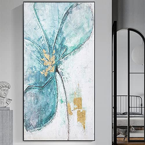 RGVV Gemälde Abstrakt Modern,Moderne Kunst Handgemalte Wandmalerei Abstrakte Blume Ölgemälde Original Rahmenlos Strukturierte Kunstwerke Große Wandkunst Für Wohnzimmer Schlafzimmer,60X120Cm(23.6X47. von RGVV