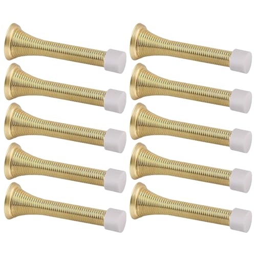 Feder-Türstopper mit Gummi-Stoßdämpfer, flexibel, robust, Stahl, Wandstopper, niedrig montiert, flexibel, strapazierfähig, 10 Stück Feder-Türstopper mit Gummi-Stoßdämpfer, flexibel, robust, Stahl, Wandstopper, niedrig montiert, flexibel, strapazierfähig, 10 Stück von RGYBAO