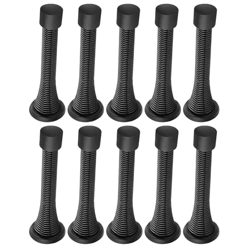 Feder-Türstopper mit Gummi-Stoßdämpfer, flexibel, robust, Stahl, Wandstopper, niedrig montiert, flexibel, strapazierfähig, 10 Stück Feder-Türstopper mit Gummi-Stoßdämpfer, flexibel, robust, Stahl, Wandstopper, niedrig montiert, flexibel, strapazierfähig, 10 Stück von RGYBAO