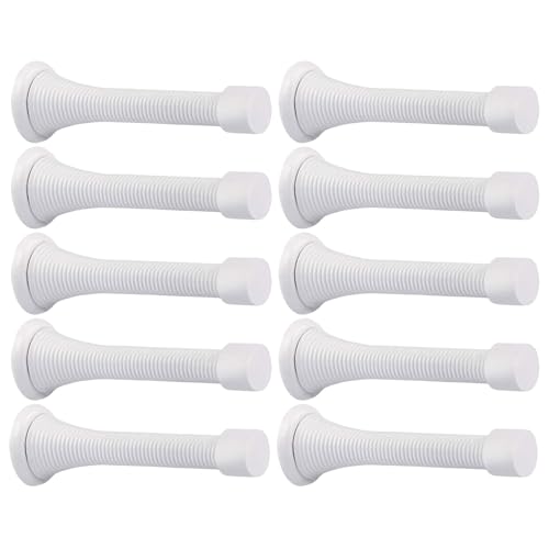 Feder-Türstopper mit Gummi-Stoßdämpfer, flexibel, robust, Stahl, Wandstopper, niedrig montiert, flexibel, strapazierfähig, 10 Stück Feder-Türstopper mit Gummi-Stoßdämpfer, flexibel, robust, Stahl, Wandstopper, niedrig montiert, flexibel, strapazierfähig, 10 Stück von RGYBAO