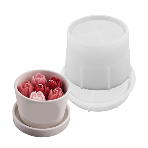 RGYBAO Kerzenständer Silikonform Kerzenbecher mit Deckel Formen Kerzenhalter Form Gips Sukkulenten Pflanzgefäß Dekorationen Formen von RGYBAO