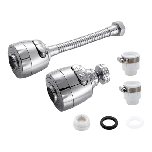 Set mit 4 ABS-Wasserhahn-Aufsätzen mit 360 Grad drehbarem Design, drehbare Wasserhahnverlängerung, Luftsprudler für mehr Flexibilität, Wasserhahnaufsatz von RGYBAO