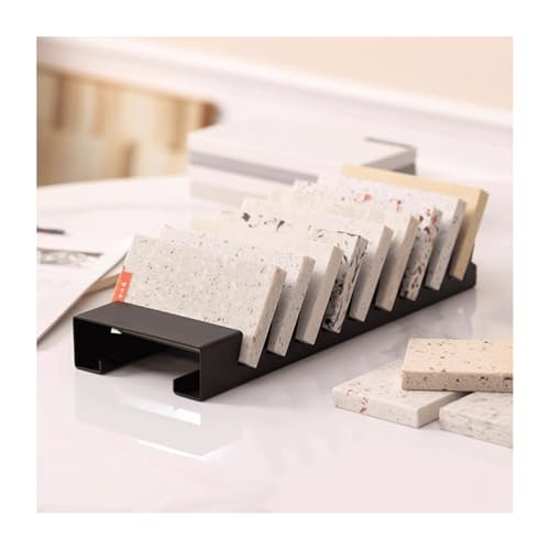 Fliesenständer Desktop-Fliesen-Präsentationsständer, Quarzstein-Marmor-Probenhalter, Bodenfliesen-Metall-Präsentationsständer mit 9 Kartenfächern, Porzellan-Fliesen-Organizer-Regal musterständer von RGZFYH