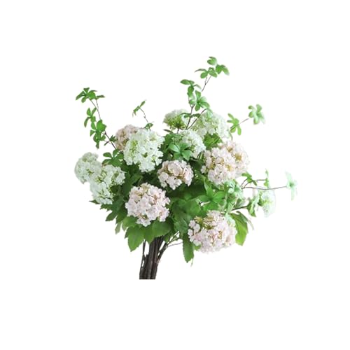 RGZFYH Blumen Seiden-Hortensien-Blumensträuße, künstliche Hortensien, gemischtes Grün, Sträucher, Pflanzen, Arrangements, luxuriöse Kunstblumen für den Esstisch im Wohnzimmer Flowers von RGZFYH