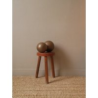 Dekorative Kugeln Holz Und Kupfer Skulptur Handgefertigtes Objekt Handwerk Produktion Metallkugeln von RGbyleonn
